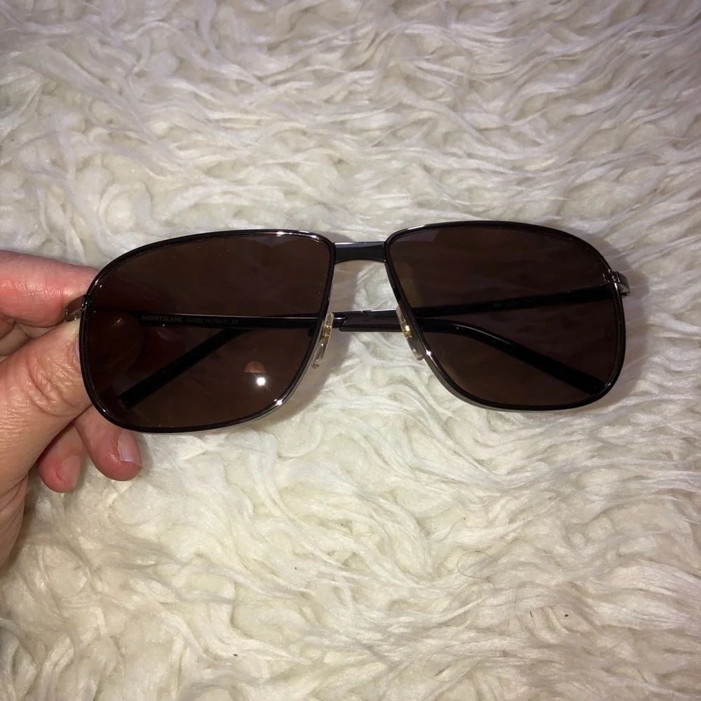 MONTBLANC Gunmetal Frame Mens Sunglasses with Case